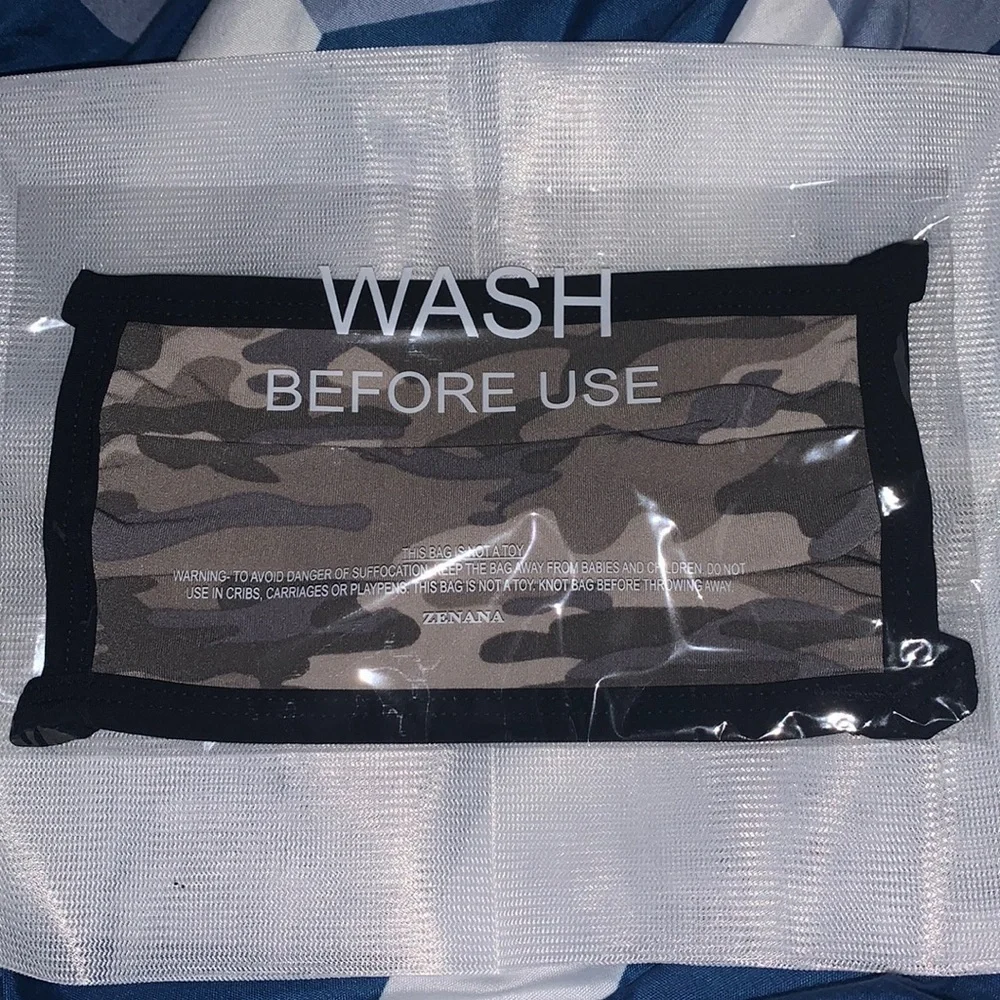 Green camouflage face mask